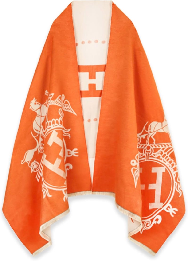 EXTREE Scarfs for Women Pashmina Silky Shawl Wrap for Evening Dressing Blanket Open Front Poncho Cape - Image 1